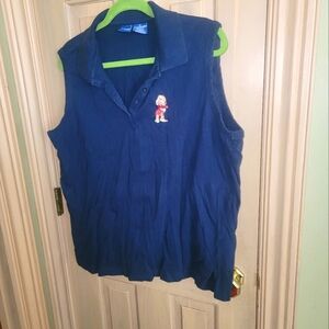 Womensz Plus SZ 2X Grumpy Disney Sleeveless Polo Shirt